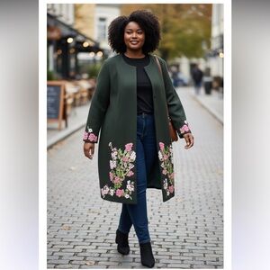 $19,990 NWT Zac Posen Green Velvet Dream Coat Sz 18